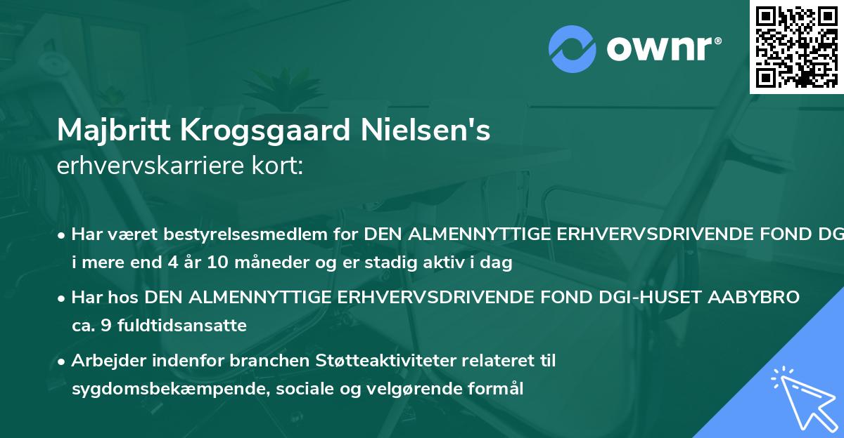 Majbritt Krogsgaard Nielsen's erhvervskarriere kort