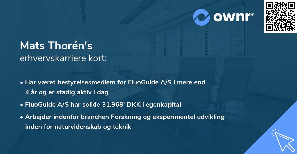 Mats Thorén's erhvervskarriere kort