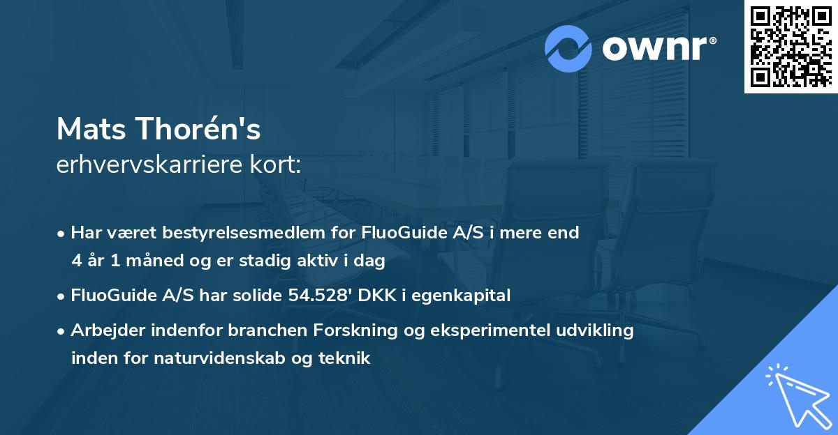 Mats Thorén's erhvervskarriere kort
