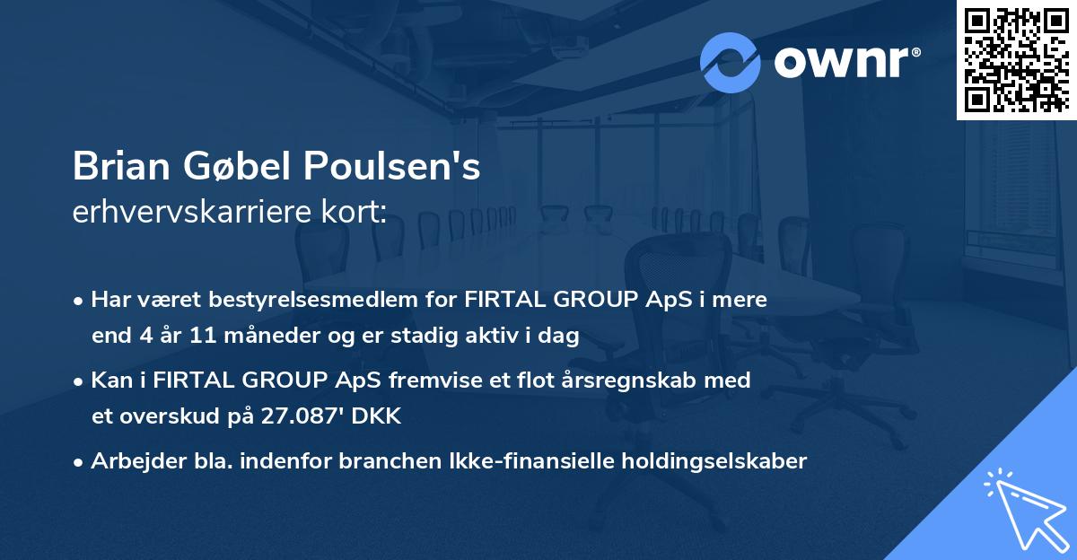 Brian Gøbel Poulsen's erhvervskarriere kort
