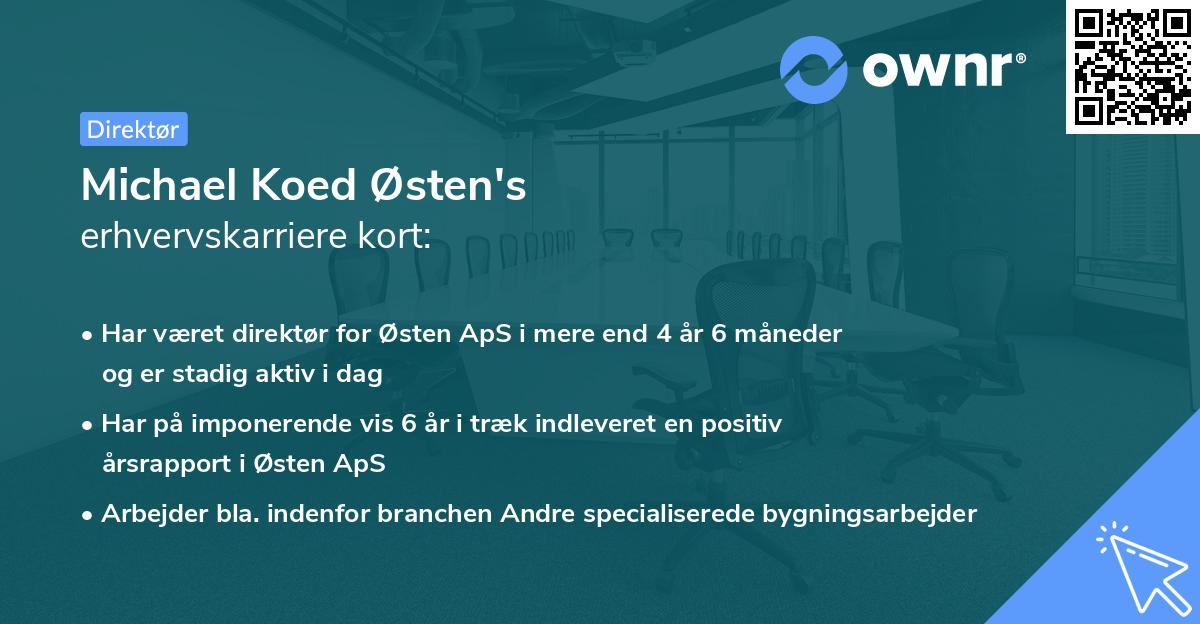 Michael Koed Østen's erhvervskarriere kort