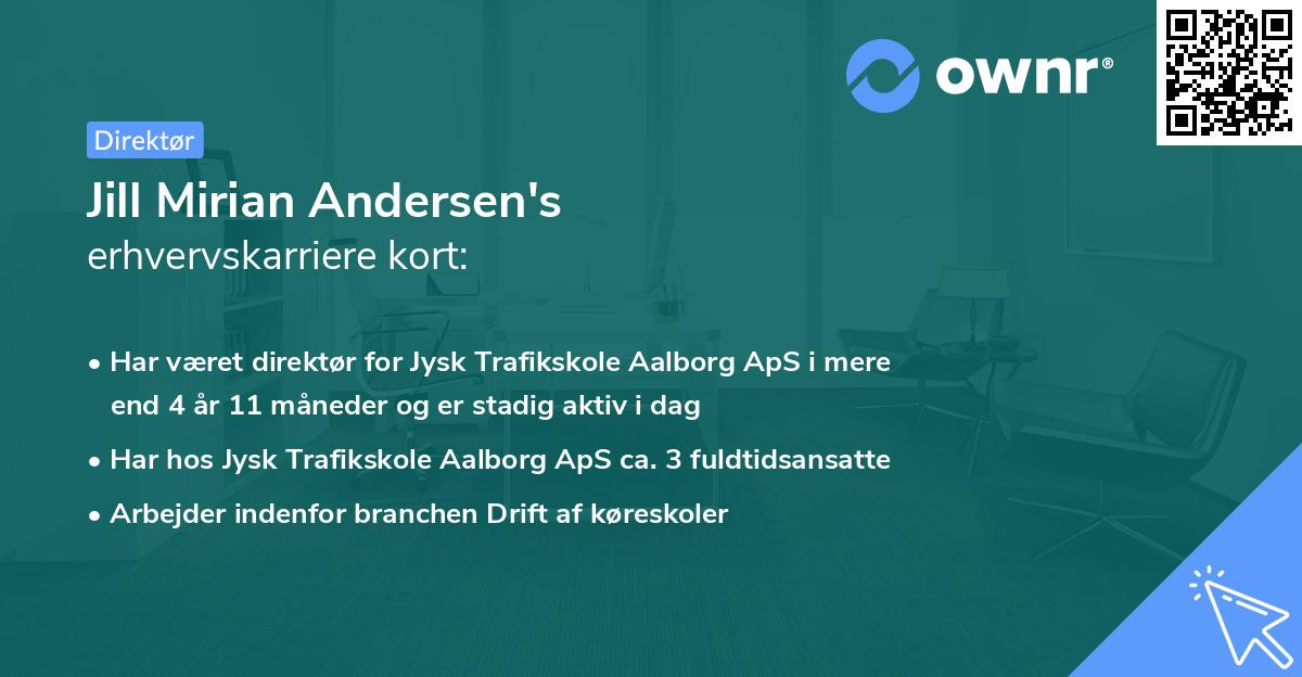 Jill Mirian Andersen's erhvervskarriere kort