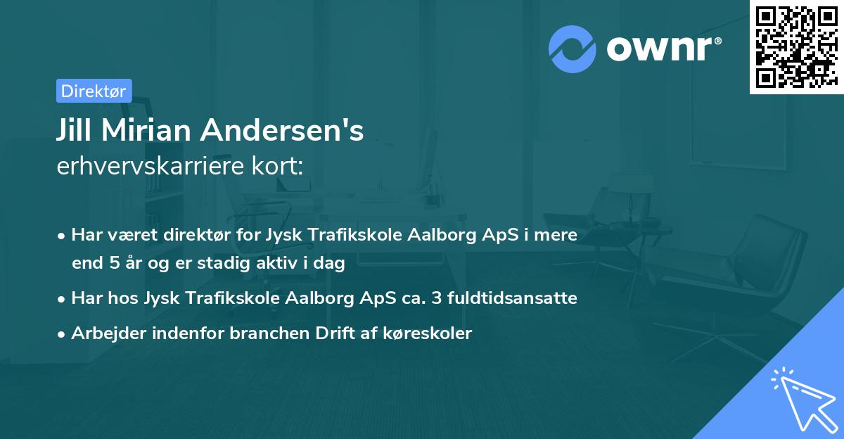 Jill Mirian Andersen's erhvervskarriere kort