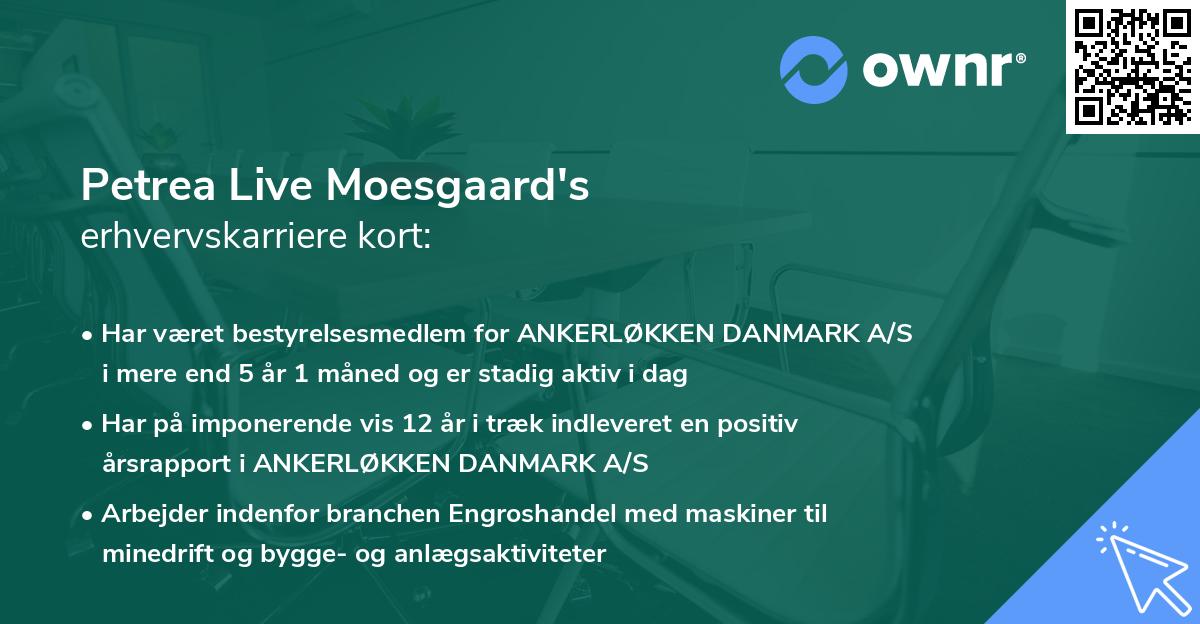Petrea Live Moesgaard's erhvervskarriere kort