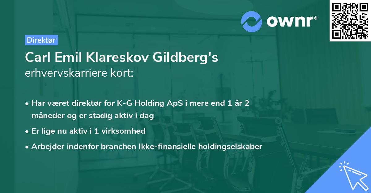 Carl Emil Klareskov Gildberg's erhvervskarriere kort