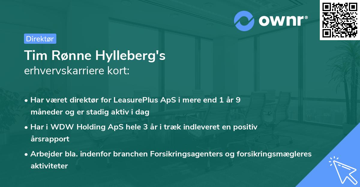 Tim Rønne Hylleberg's erhvervskarriere kort