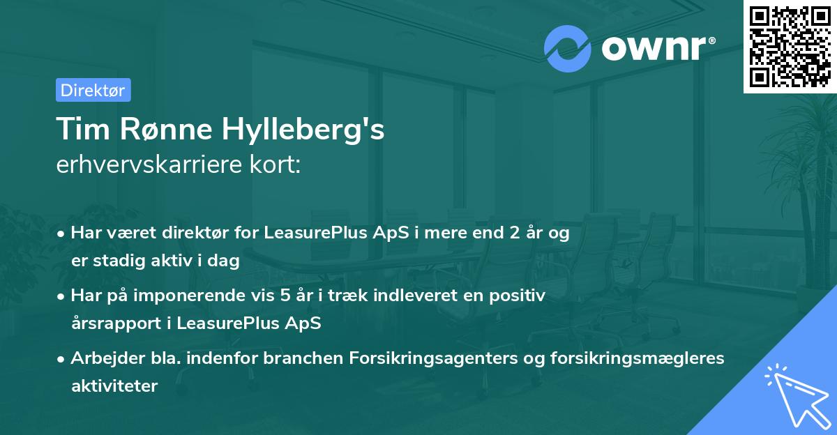 Tim Rønne Hylleberg's erhvervskarriere kort