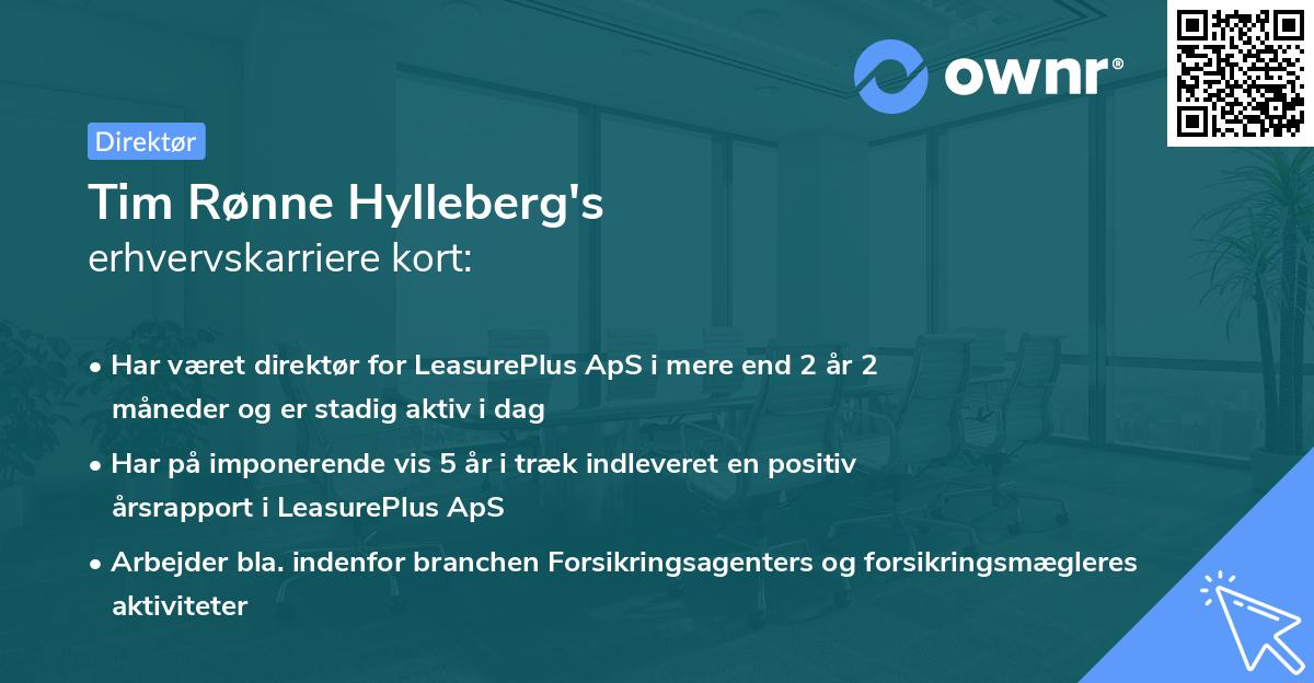 Tim Rønne Hylleberg's erhvervskarriere kort
