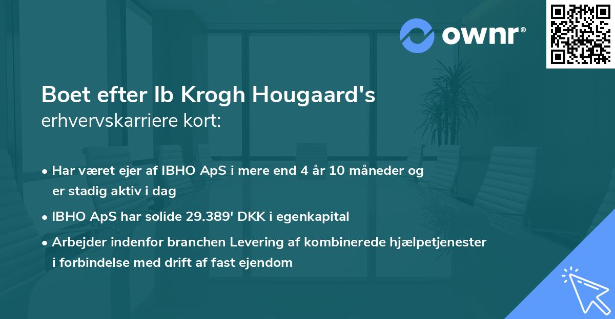 Boet efter Ib Krogh Hougaard's erhvervskarriere kort