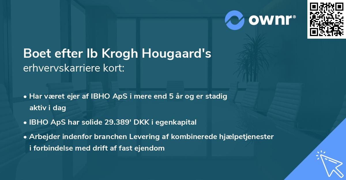 Boet efter Ib Krogh Hougaard's erhvervskarriere kort