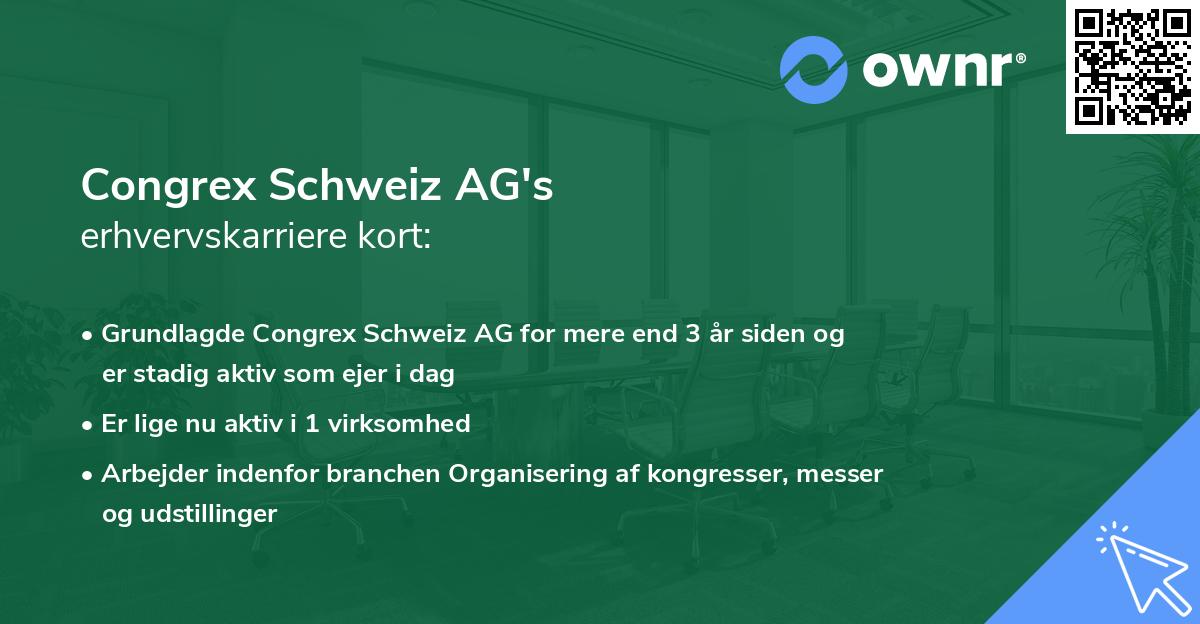 Congrex Schweiz AG's erhvervskarriere kort