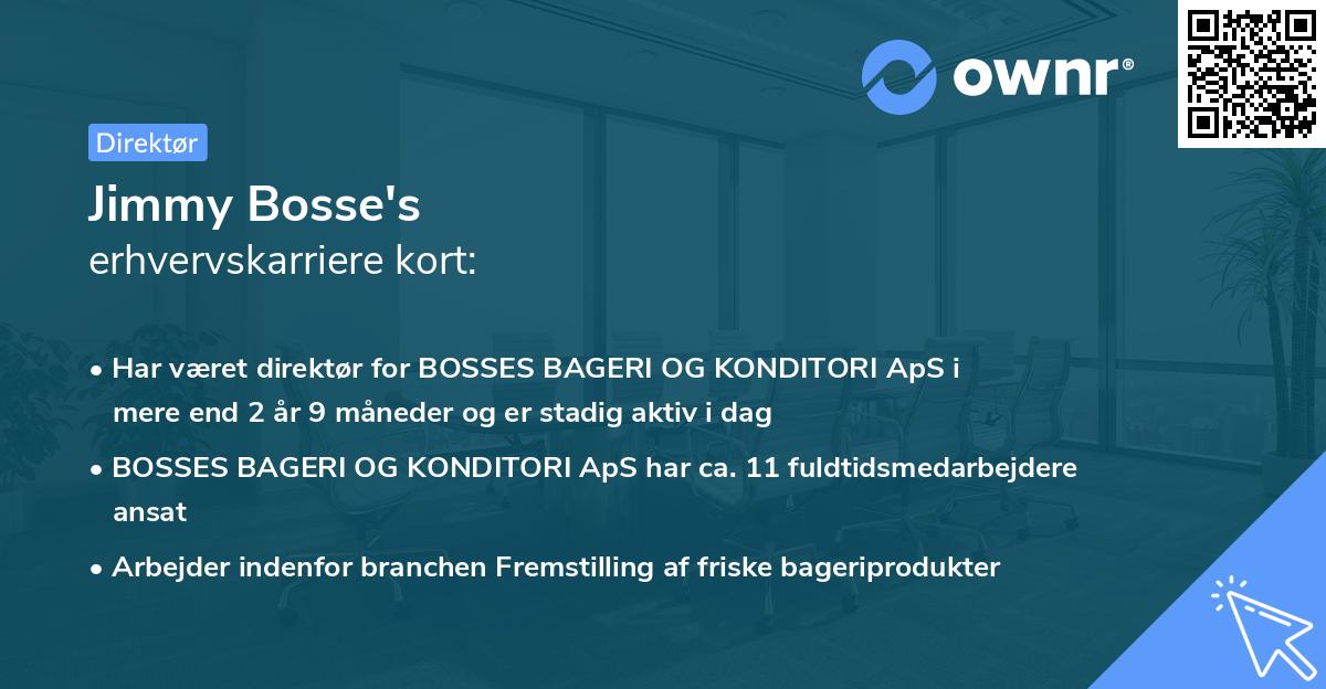 Jimmy Bosse's erhvervskarriere kort