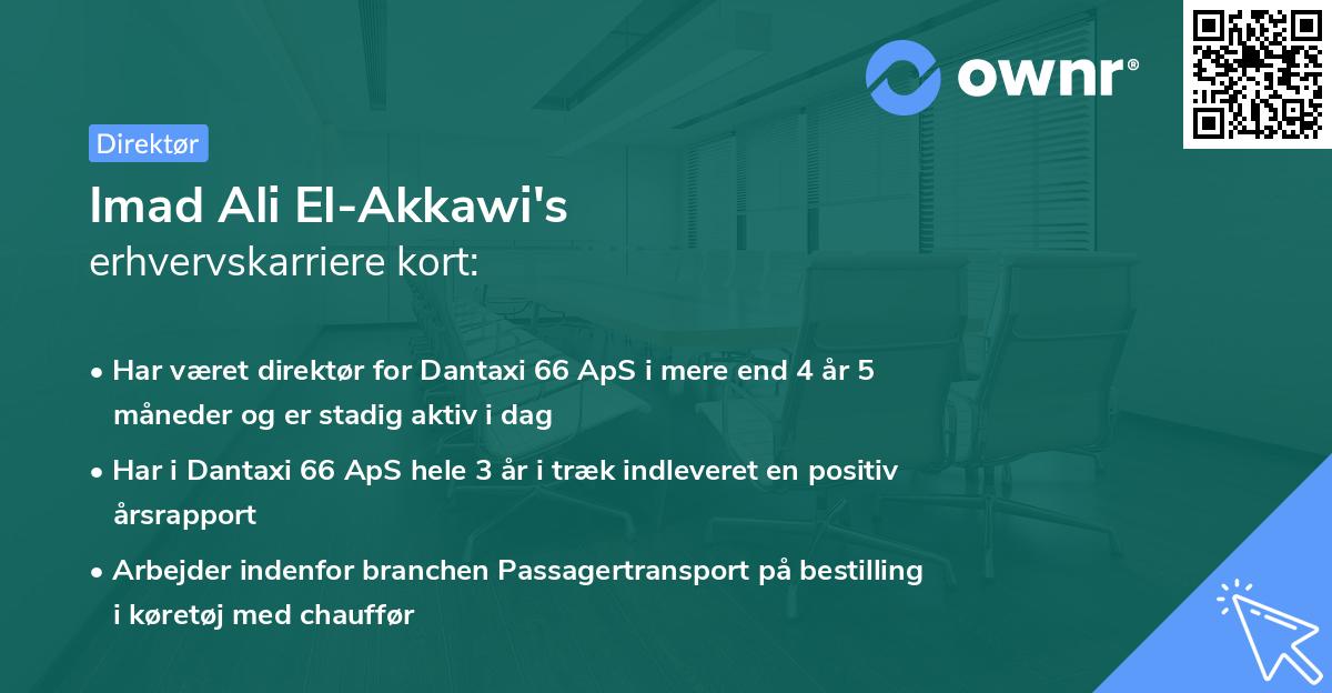 Imad Ali El-Akkawi's erhvervskarriere kort