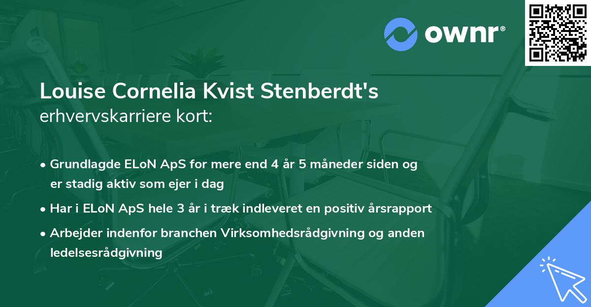 Louise Cornelia Kvist Stenberdt's erhvervskarriere kort