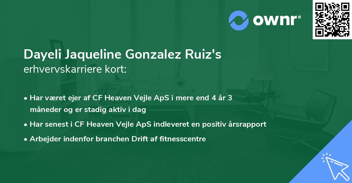 Dayeli Jaqueline Gonzalez Ruiz's erhvervskarriere kort