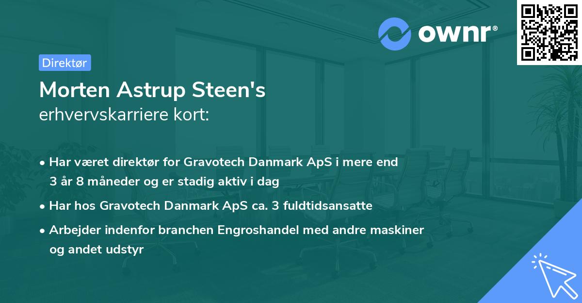 Morten Astrup Steen's erhvervskarriere kort