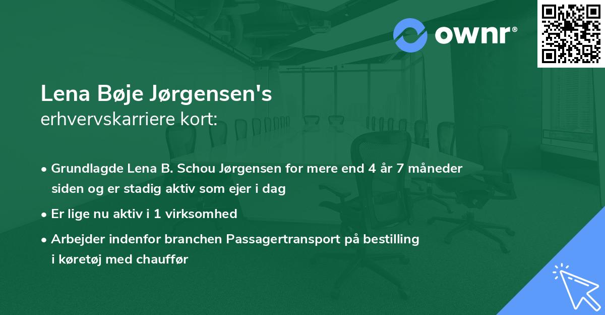Lena Bøje Jørgensen's erhvervskarriere kort