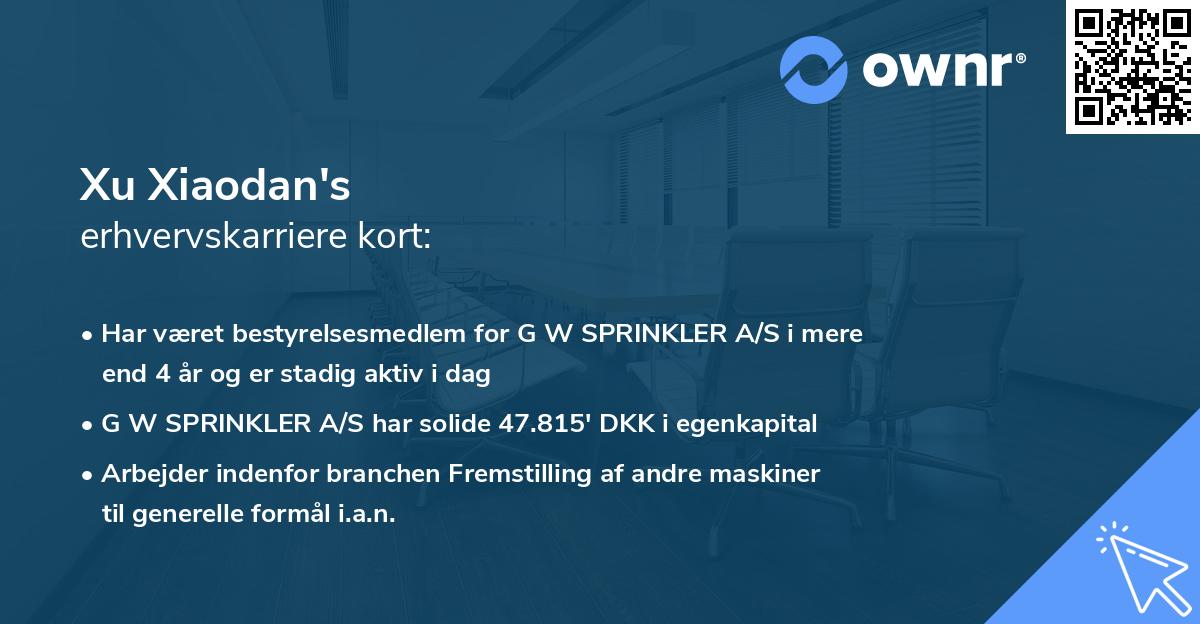 Xu Xiaodan's erhvervskarriere kort