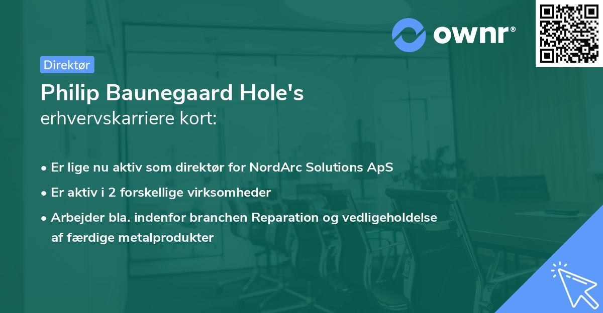 Philip Baunegaard Hole's erhvervskarriere kort