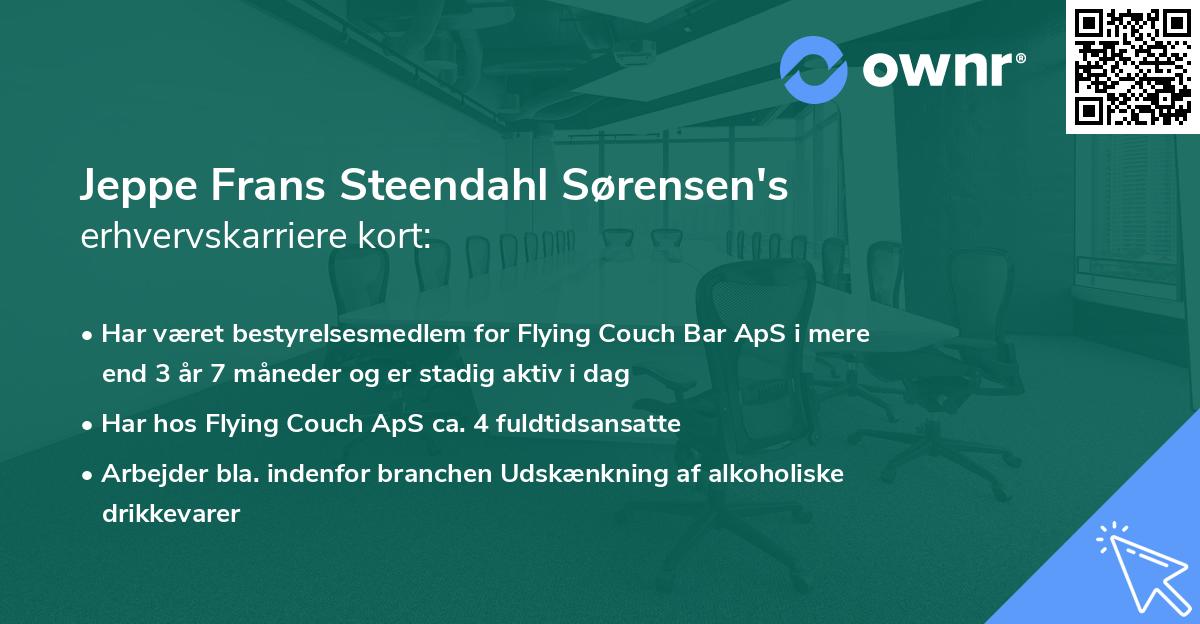Jeppe Frans Steendahl Sørensen's erhvervskarriere kort