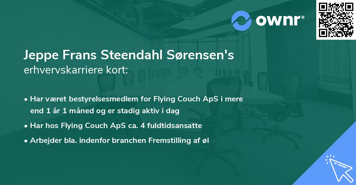 Jeppe Frans Steendahl Sørensen's erhvervskarriere kort