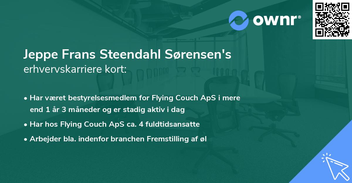Jeppe Frans Steendahl Sørensen's erhvervskarriere kort