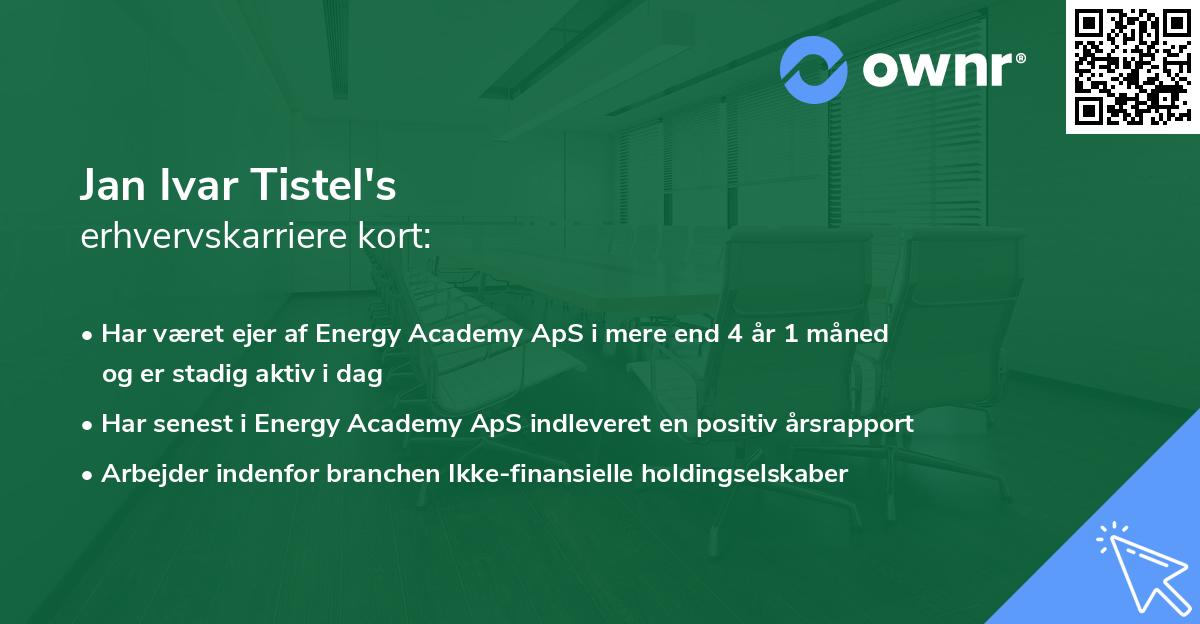 Jan Ivar Tistel's erhvervskarriere kort