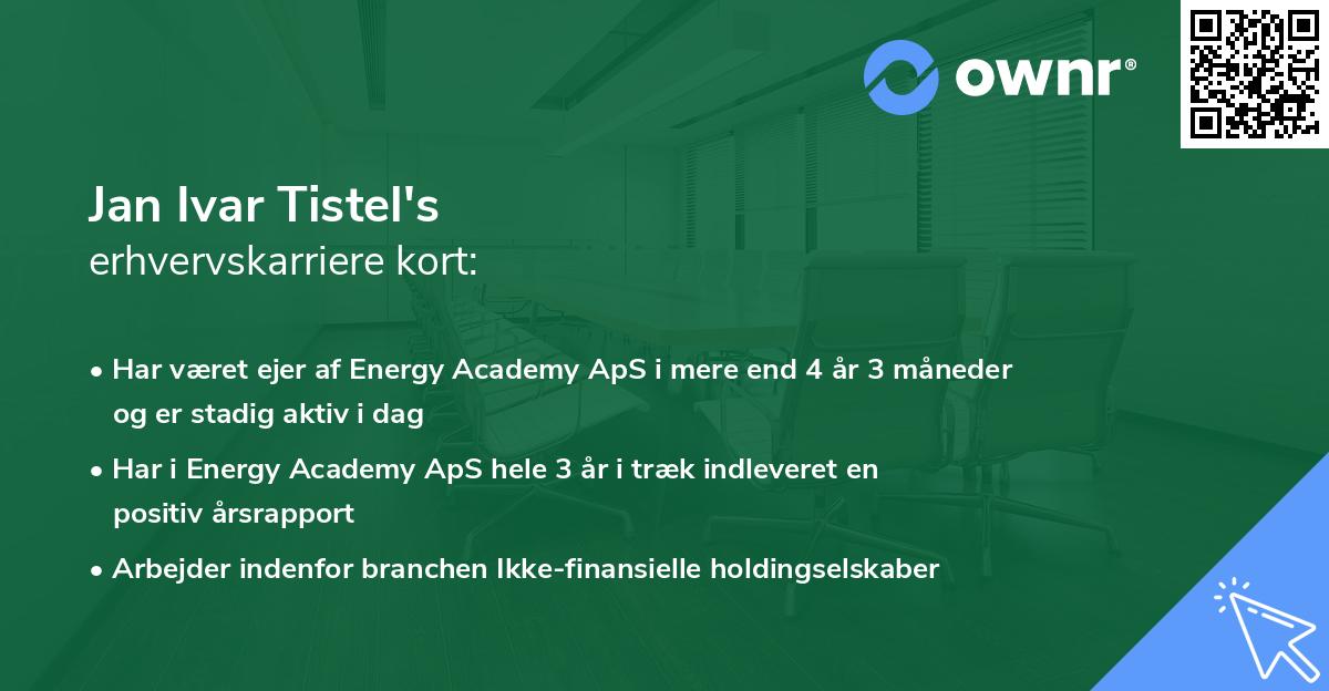 Jan Ivar Tistel's erhvervskarriere kort