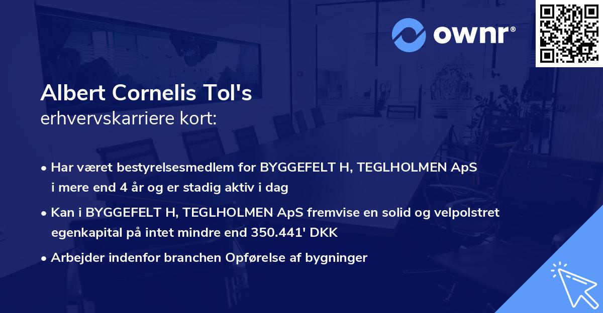 Albert Cornelis Tol's erhvervskarriere kort