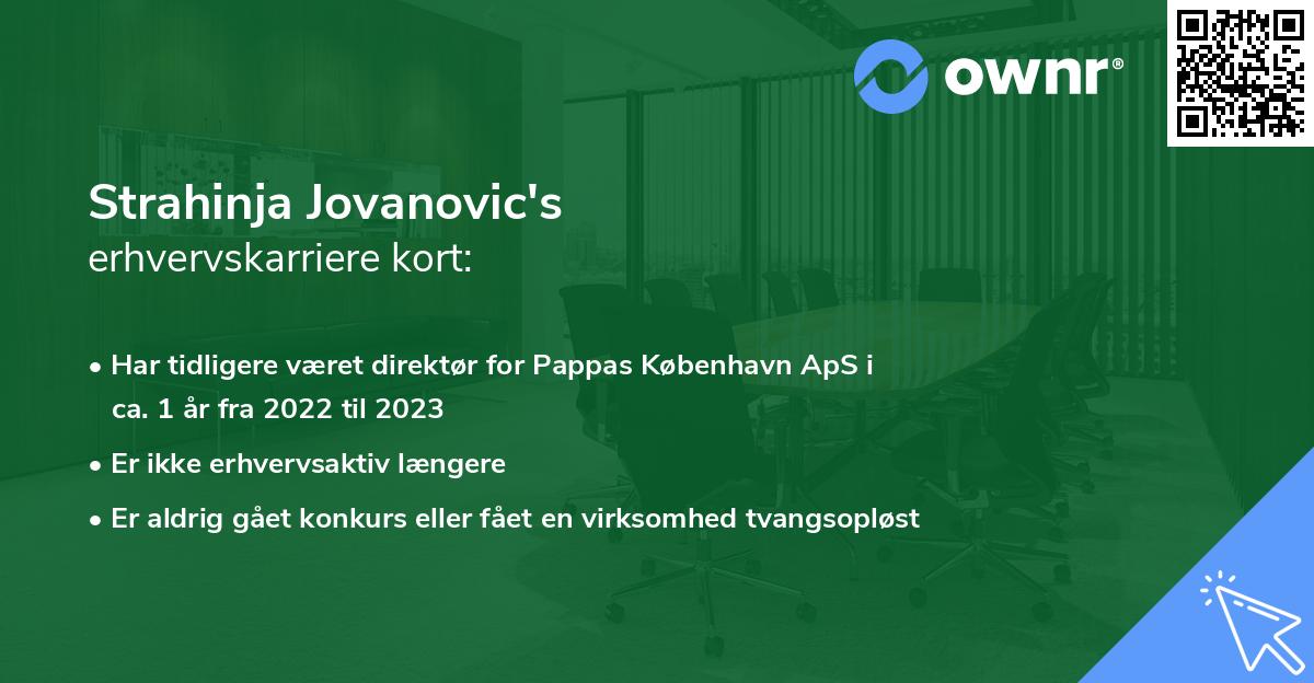 Strahinja Jovanovic's erhvervskarriere kort