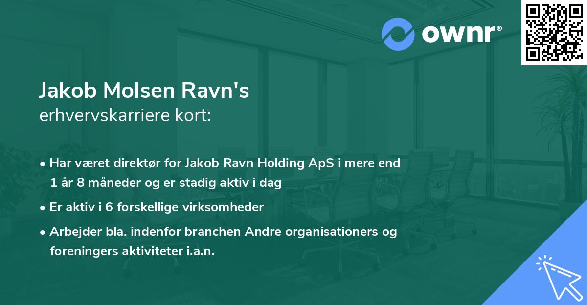 Jakob Molsen Ravn's erhvervskarriere kort