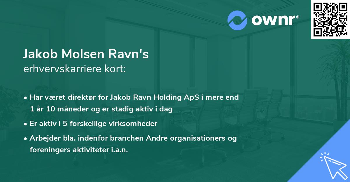 Jakob Molsen Ravn's erhvervskarriere kort