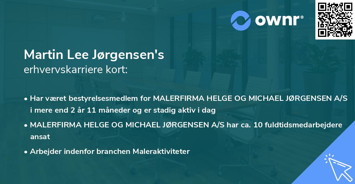 Martin Lee Jørgensen's erhvervskarriere kort