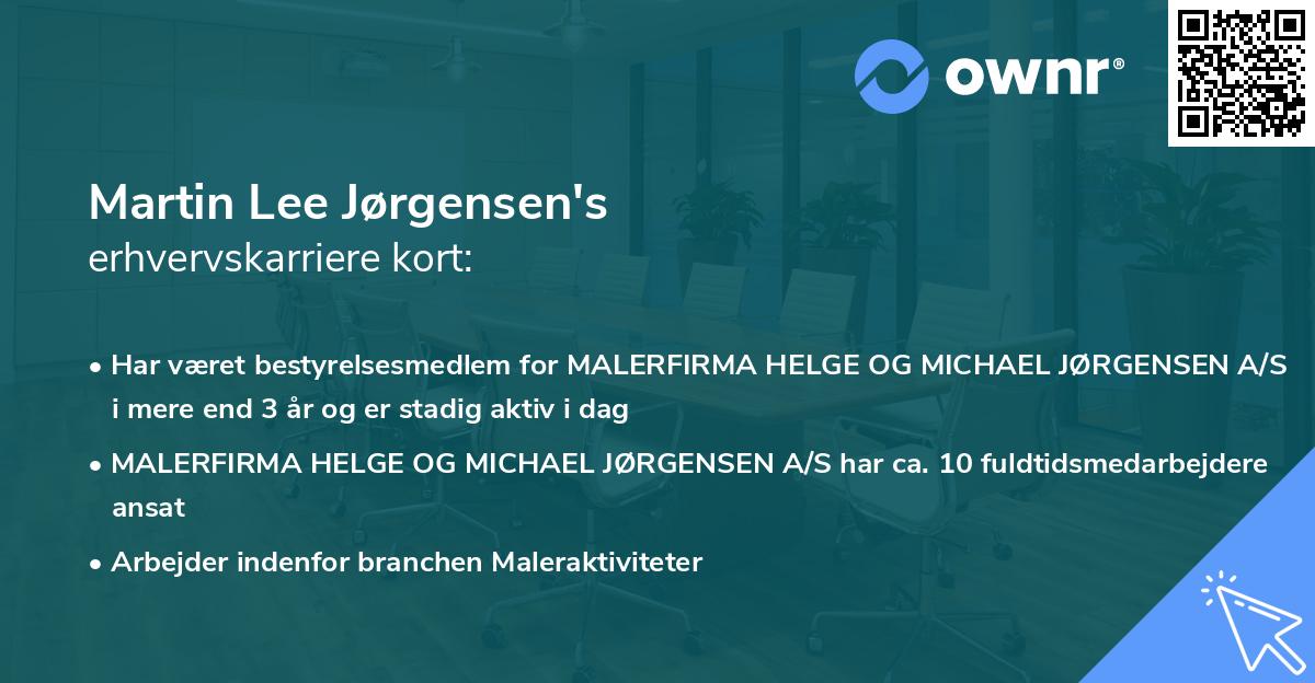 Martin Lee Jørgensen's erhvervskarriere kort