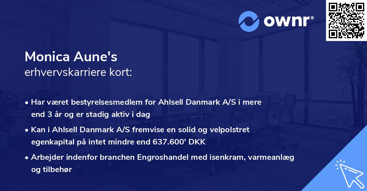 Monica Aune's erhvervskarriere kort