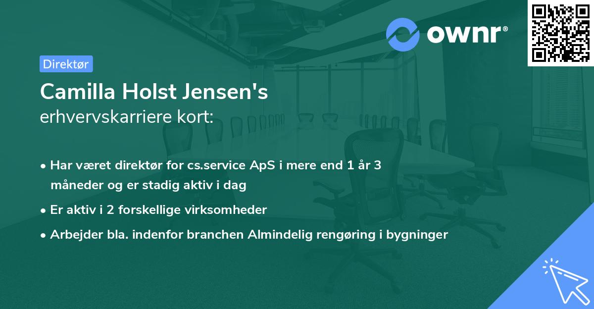 Camilla Holst Jensen's erhvervskarriere kort