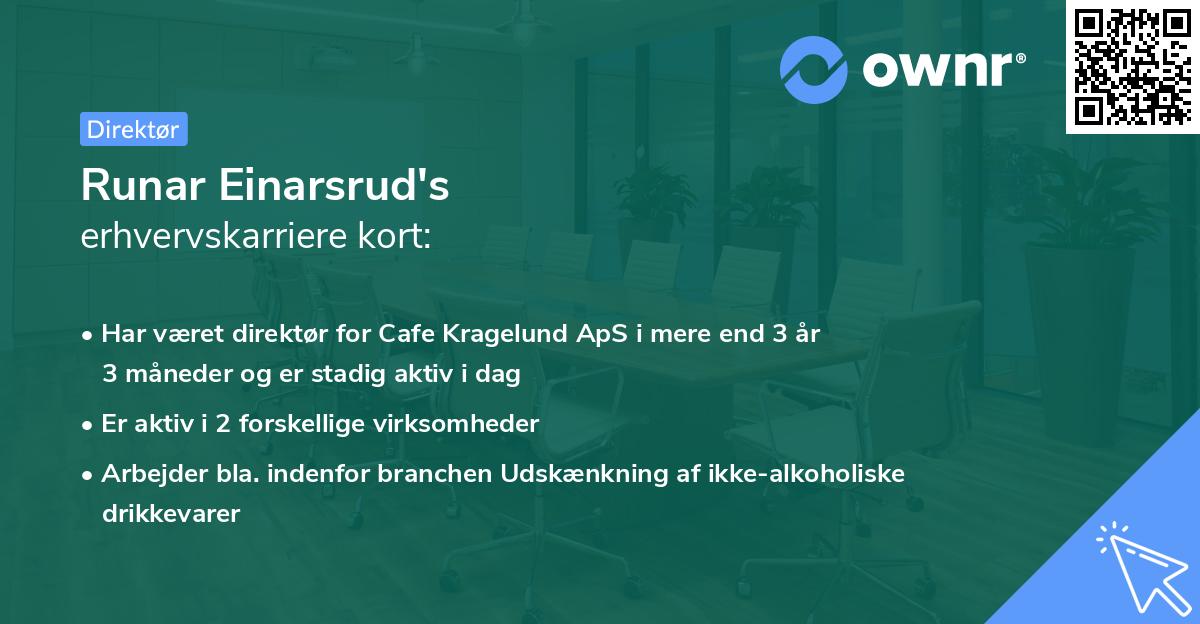 Runar Einarsrud's erhvervskarriere kort