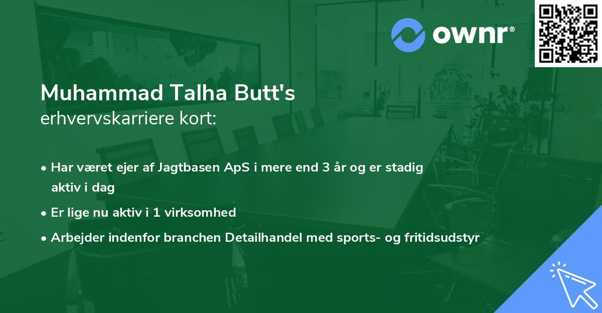 Muhammad Talha Butt's erhvervskarriere kort