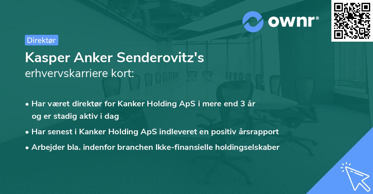 Kasper Anker Senderovitz's erhvervskarriere kort