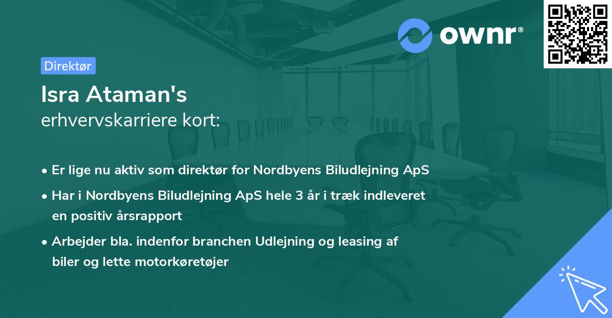 Isra Ataman's erhvervskarriere kort