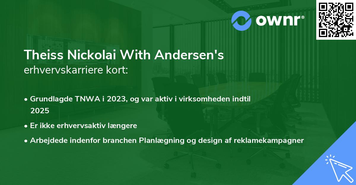 Theiss Nickolai With Andersen's erhvervskarriere kort
