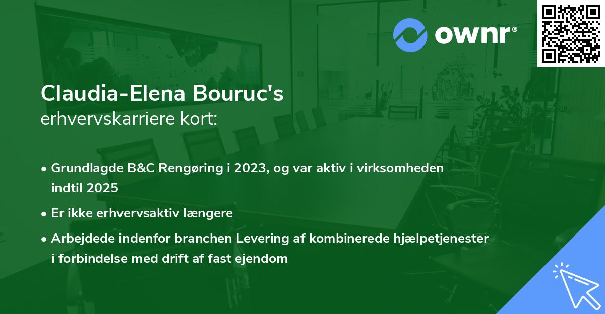 Claudia-Elena Bouruc's erhvervskarriere kort