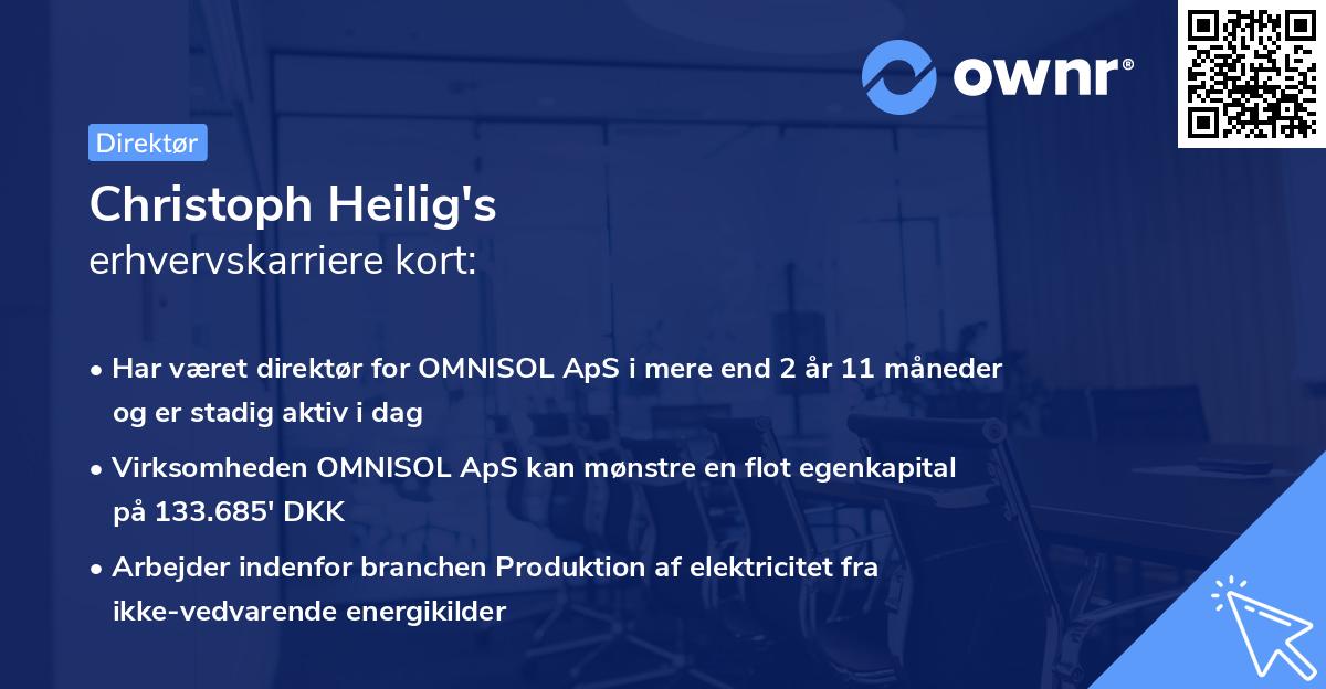 Christoph Heilig's erhvervskarriere kort