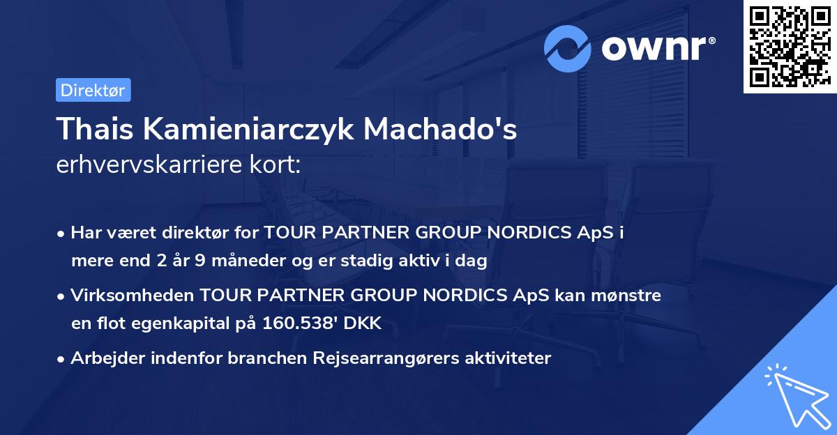 Thais Kamieniarczyk Machado's erhvervskarriere kort
