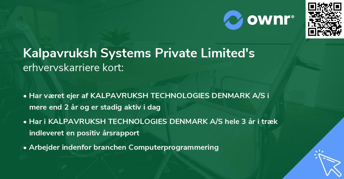 Kalpavruksh Systems Private Limited's erhvervskarriere kort