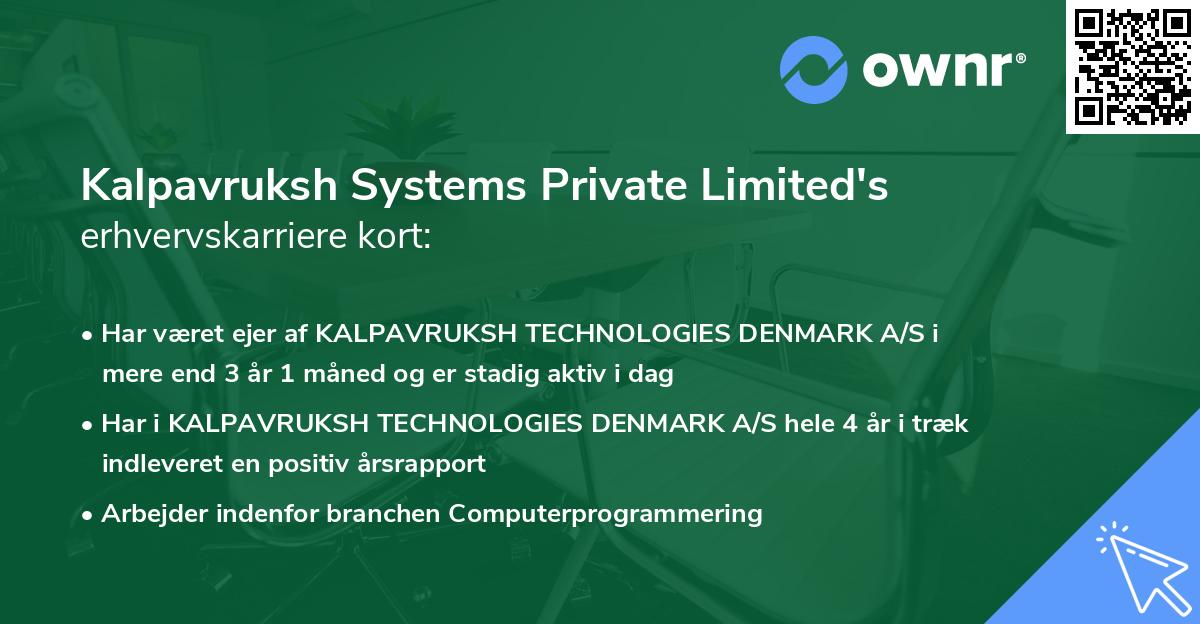 Kalpavruksh Systems Private Limited's erhvervskarriere kort