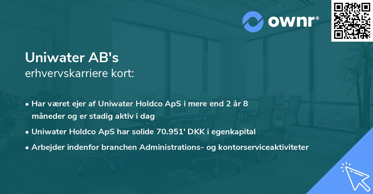 Uniwater AB's erhvervskarriere kort