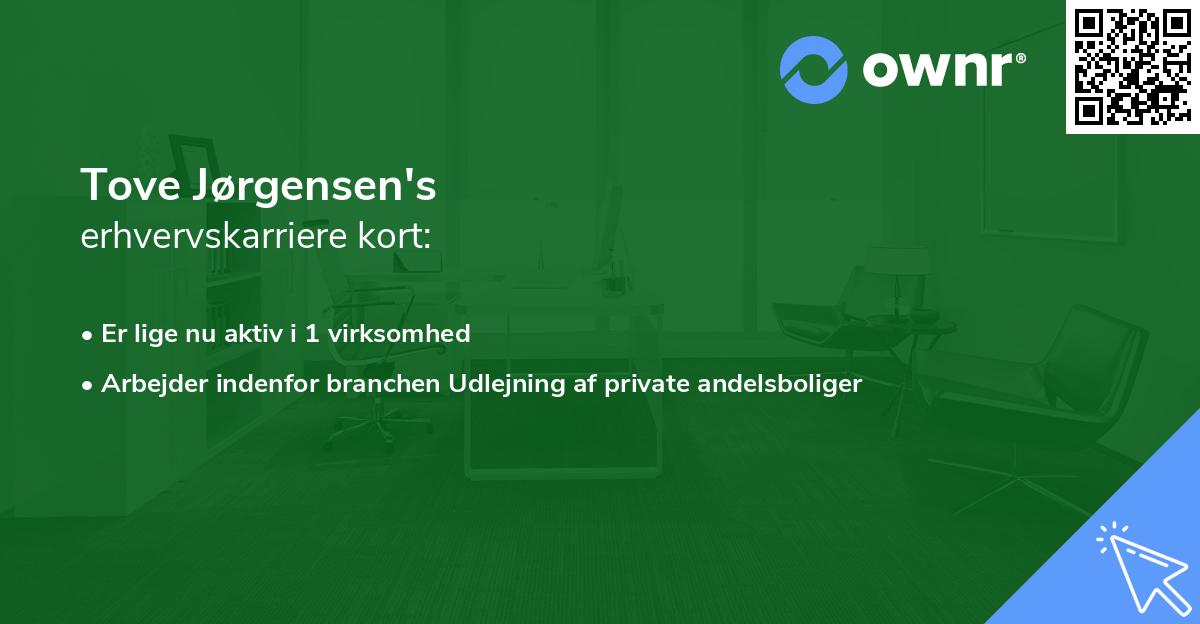 Tove Jørgensen's erhvervskarriere kort