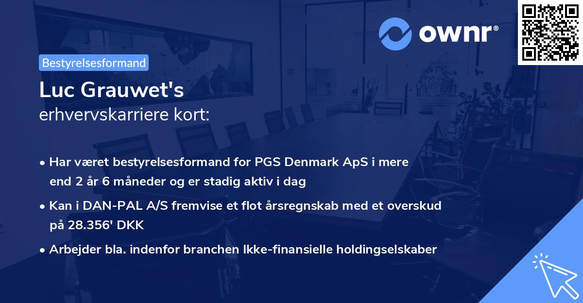 Luc Grauwet's erhvervskarriere kort