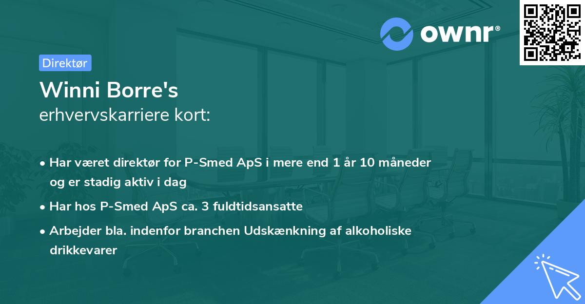 Winni Borre's erhvervskarriere kort